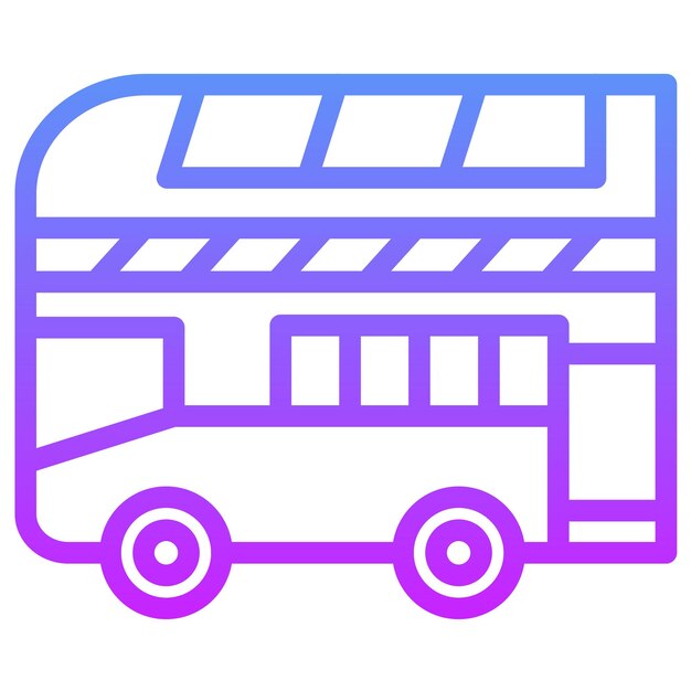Ilustración del icono vectorial de dos pisos del conjunto de iconos de transporte