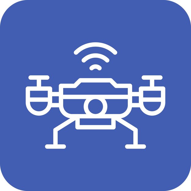 Ilustración del icono vectorial de drones inteligentes del conjunto de iconos de ciudades inteligentes
