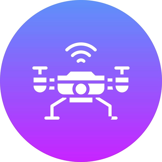 Ilustración del icono vectorial de drones inteligentes del conjunto de iconos de ciudades inteligentes
