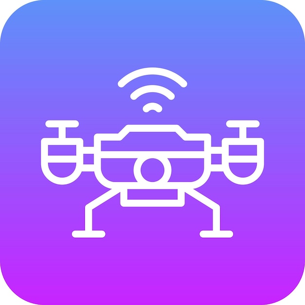 Ilustración del icono vectorial de drones inteligentes del conjunto de iconos de ciudades inteligentes