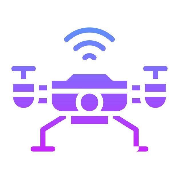 Ilustración del icono vectorial de drones inteligentes del conjunto de iconos de ciudades inteligentes