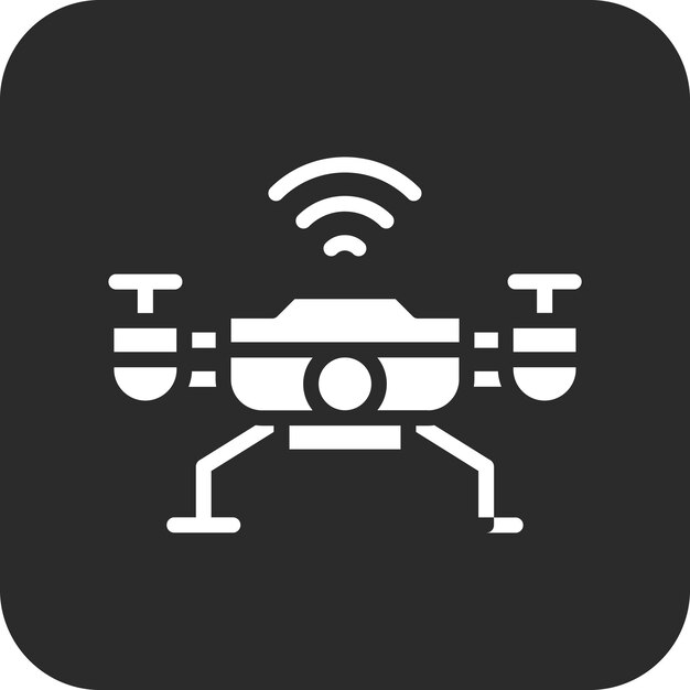 Ilustración del icono vectorial de drones inteligentes del conjunto de iconos de ciudades inteligentes