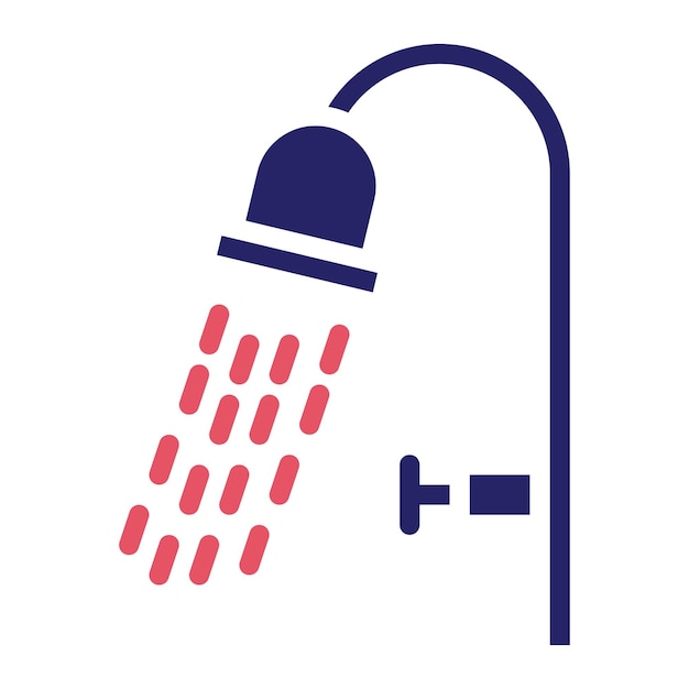 Ilustración del icono vectorial de la ducha del conjunto de iconos interiores