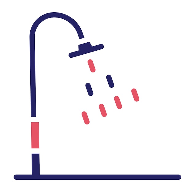 Ilustración del icono vectorial de la ducha del conjunto de iconos de la rutina de higiene