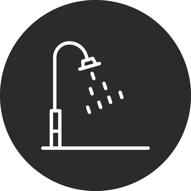 Ilustración del icono vectorial de la ducha del conjunto de iconos de la rutina de higiene