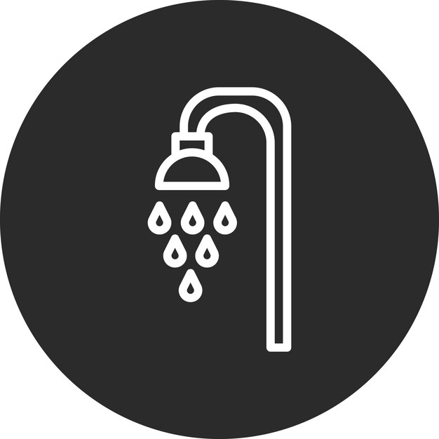 Ilustración del icono vectorial de la ducha del conjunto de iconos de servicios hoteleros