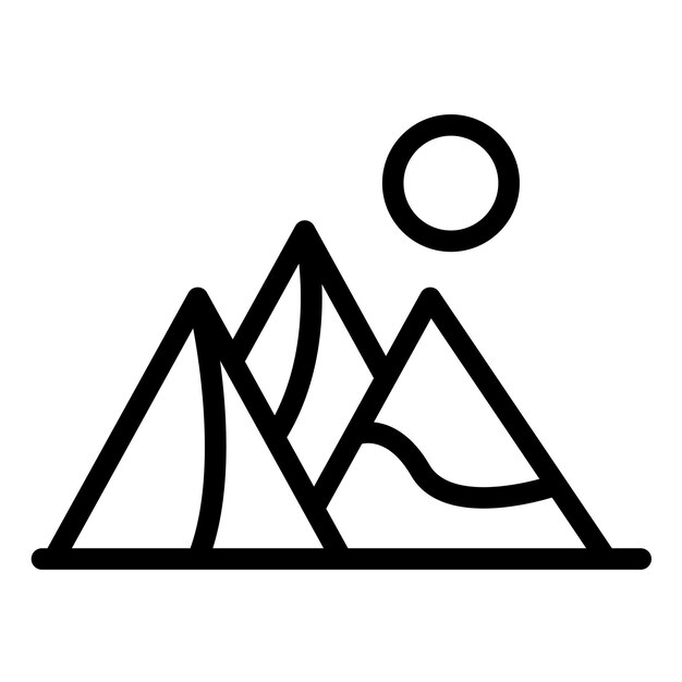Ilustración del icono vectorial de las dunas de arena del conjunto de iconos de Coastline
