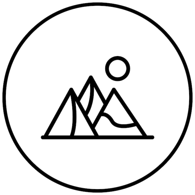 Ilustración del icono vectorial de las dunas de arena del conjunto de iconos de Coastline