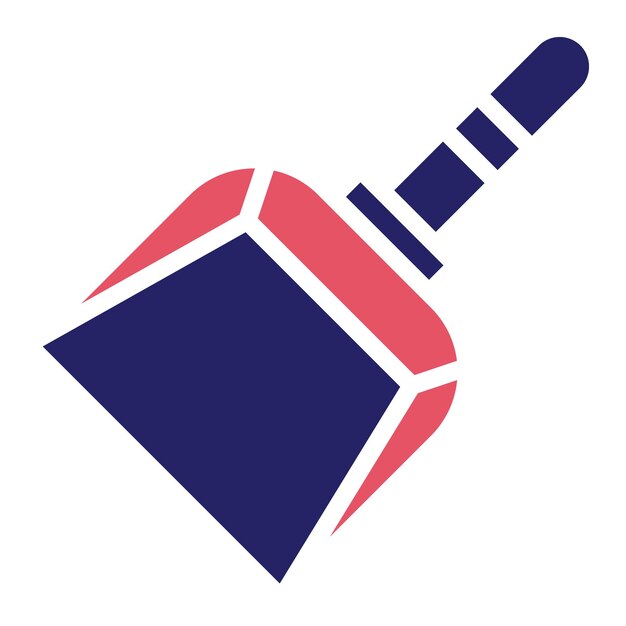 Ilustración del icono vectorial de Dustpan del conjunto de iconos de la rutina de higiene