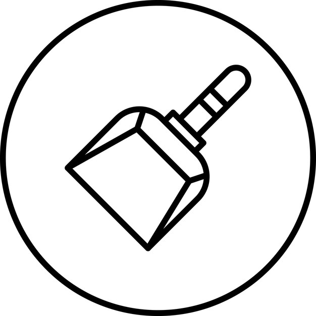 Ilustración del icono vectorial de Dustpan del conjunto de iconos de la rutina de higiene