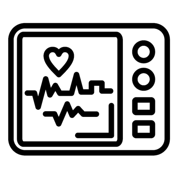 Ilustración del icono vectorial de ECG del conjunto de iconos de laboratorio