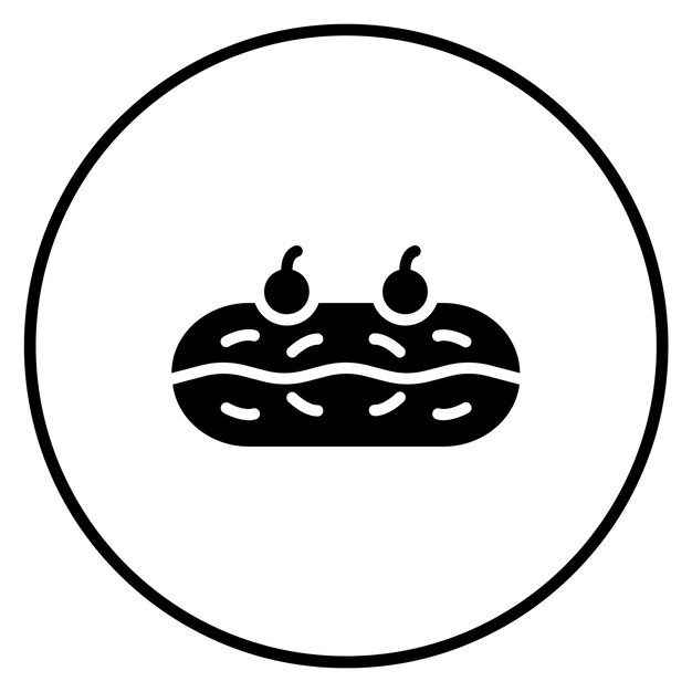 Vector ilustración del icono vectorial de eclair del conjunto de iconos de dulces y dulces