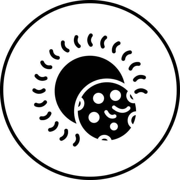 Ilustración del icono vectorial del eclipse del conjunto de iconos del tiempo