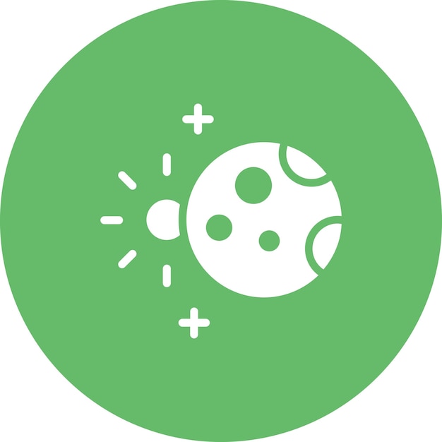 Ilustración del icono vectorial del eclipse lunar del conjunto de iconos de tecnología espacial