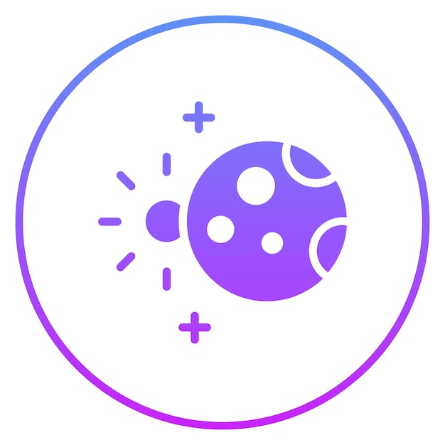 Ilustración del icono vectorial del eclipse lunar del conjunto de iconos de tecnología espacial