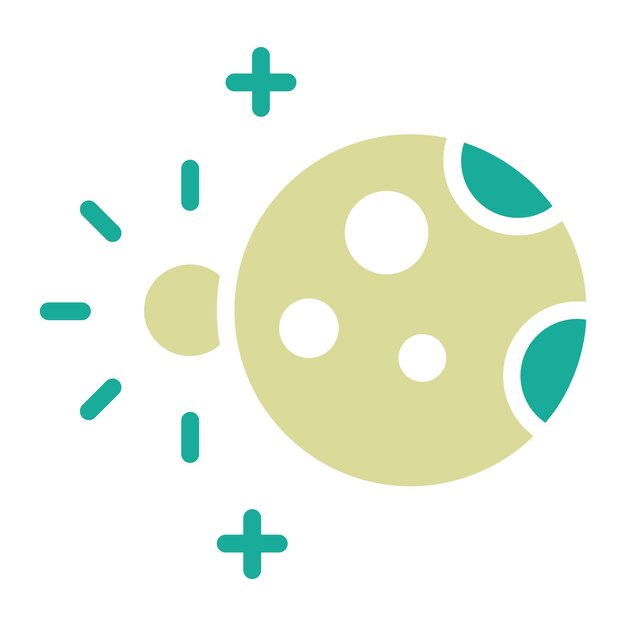 Ilustración del icono vectorial del eclipse lunar del conjunto de iconos de tecnología espacial