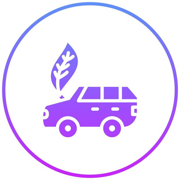Ilustración del icono vectorial de Eco Car del conjunto de iconos de Ecología