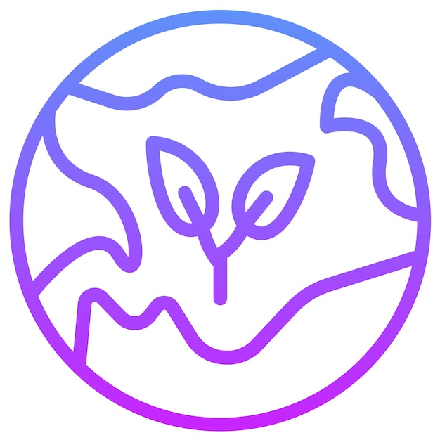 Ilustración del icono vectorial Eco Earth del conjunto de iconos de energía sostenible