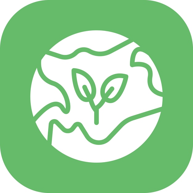 Ilustración del icono vectorial Eco Earth del conjunto de iconos de energía sostenible