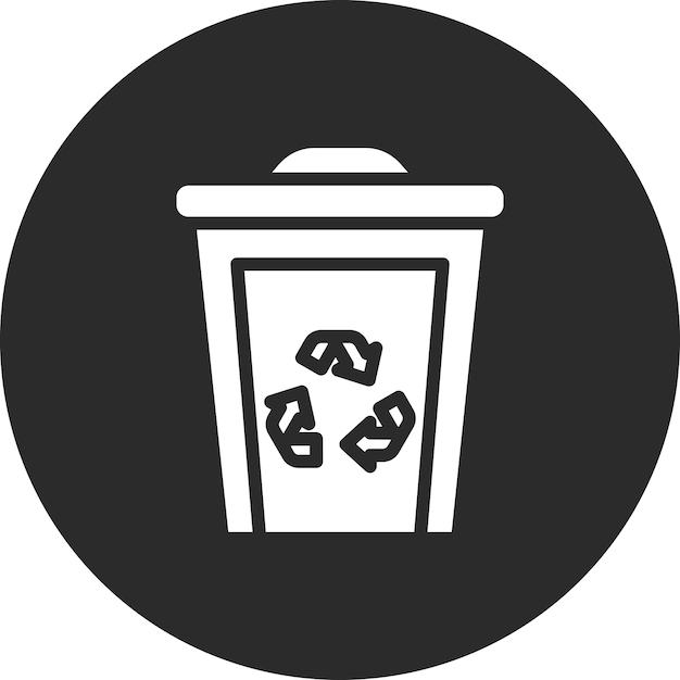 Ilustración del icono vectorial de Eco Trash Bin del conjunto de iconos de Energía Sostenible