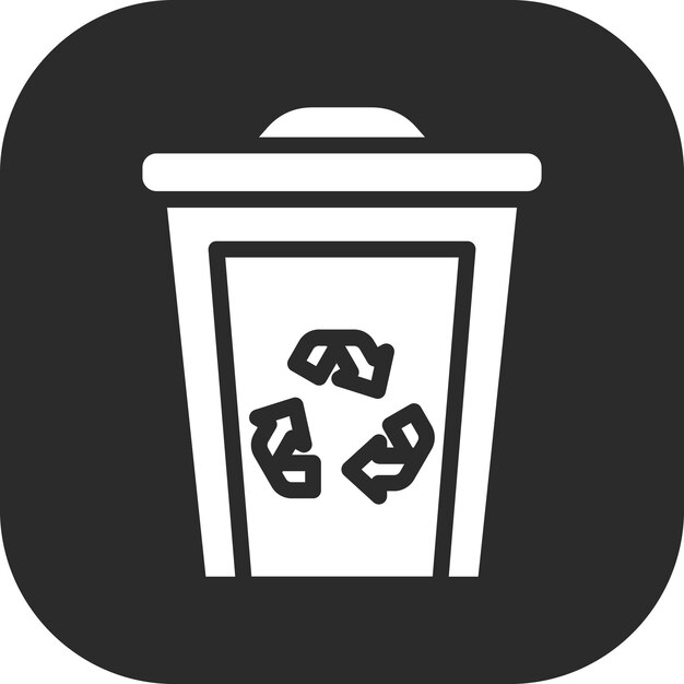 Ilustración del icono vectorial de Eco Trash Bin del conjunto de iconos de Energía Sostenible