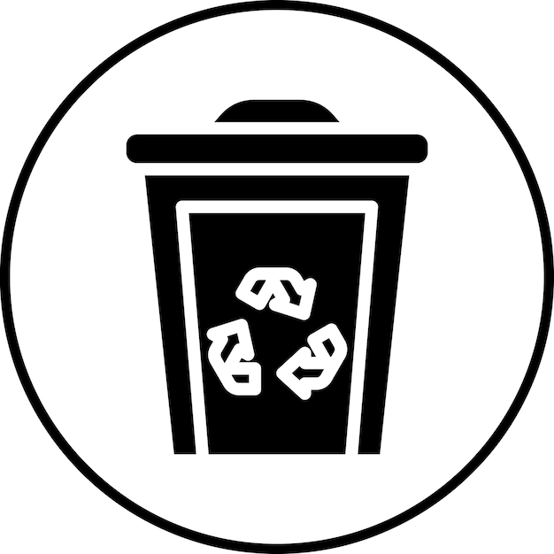 Ilustración del icono vectorial de Eco Trash Bin del conjunto de iconos de Energía Sostenible