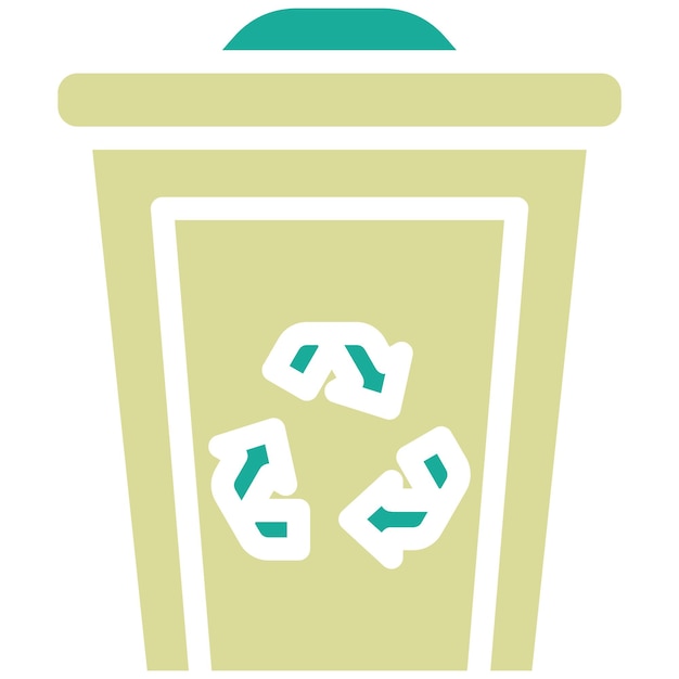 Ilustración del icono vectorial de Eco Trash Bin del conjunto de iconos de Energía Sostenible