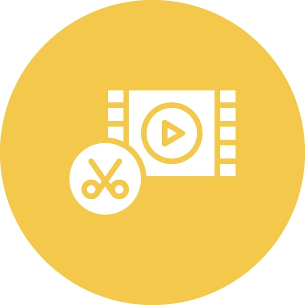 Ilustración del icono vectorial de edición de películas del conjunto de iconos de cine