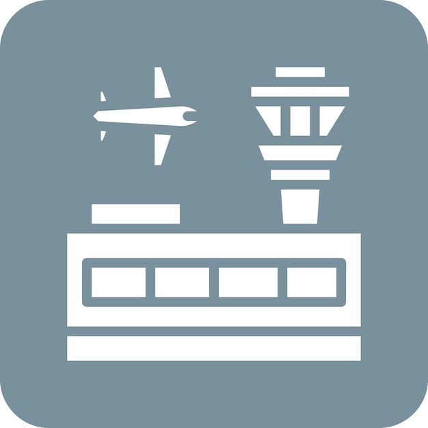 Ilustración del icono vectorial del edificio del aeropuerto del iconset de aviación