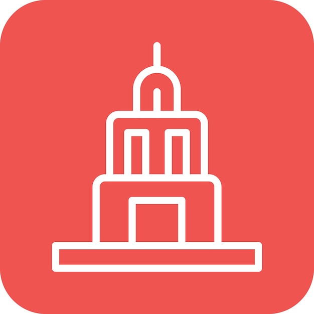 Ilustración del icono vectorial del edificio antiguo del conjunto de iconos de Historia
