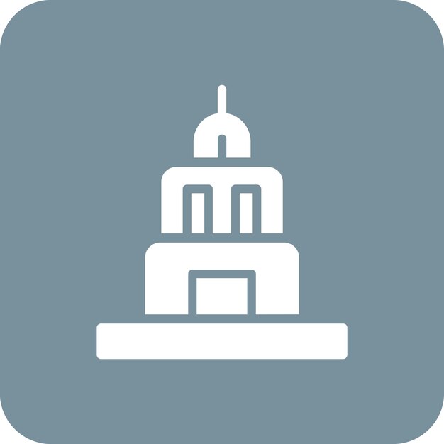 Ilustración del icono vectorial del edificio antiguo del conjunto de iconos de Historia