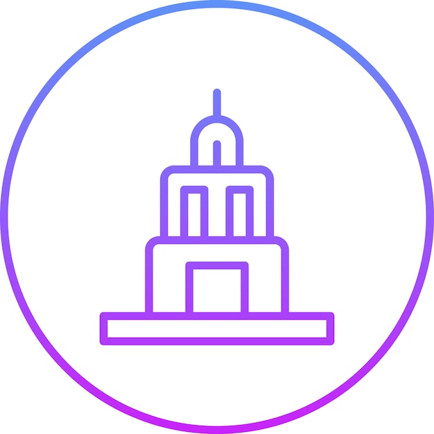 Ilustración del icono vectorial del edificio antiguo del conjunto de iconos de Historia