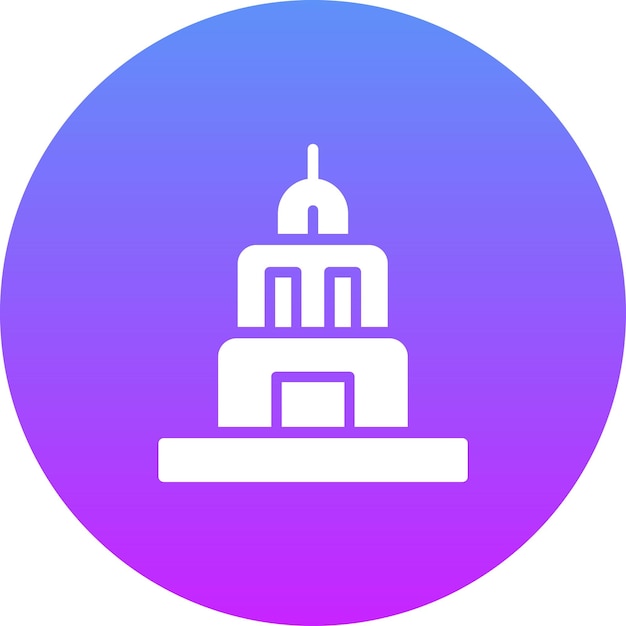 Ilustración del icono vectorial del edificio antiguo del conjunto de iconos de Historia