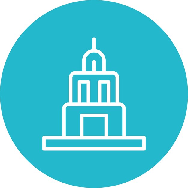 Ilustración del icono vectorial del edificio antiguo del conjunto de iconos de Historia