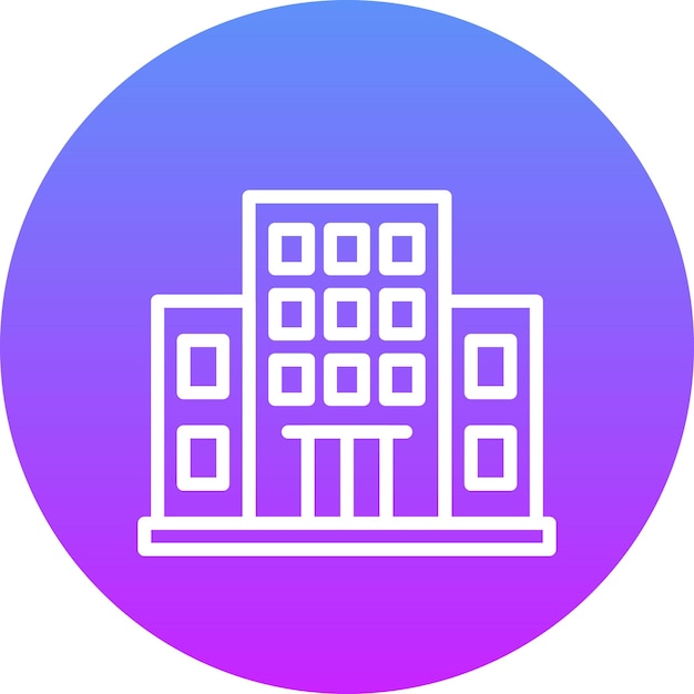 Ilustración del icono vectorial del edificio del conjunto de iconos de bienes raíces