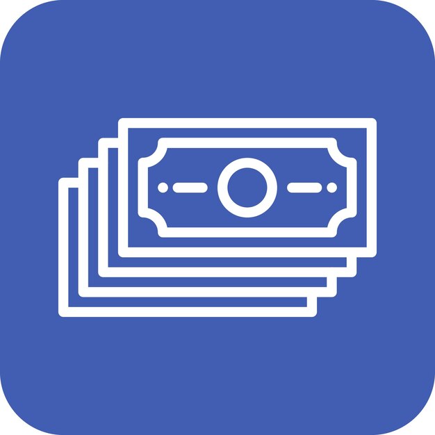 Ilustración del icono vectorial de efectivo del conjunto de iconos de banca y finanzas
