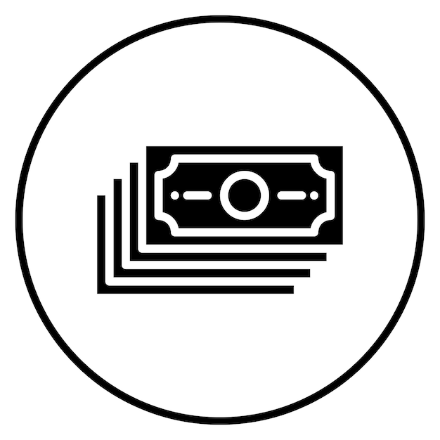 Ilustración del icono vectorial de efectivo del conjunto de iconos de banca y finanzas