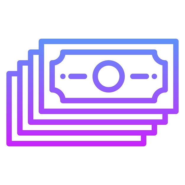 Ilustración del icono vectorial de efectivo del conjunto de iconos de banca y finanzas