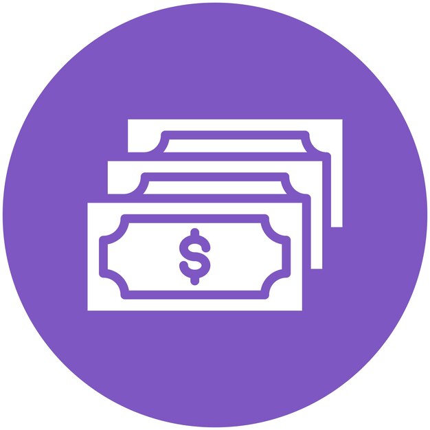 Ilustración del icono vectorial de efectivo del conjunto de iconos de compras y comercio electrónico