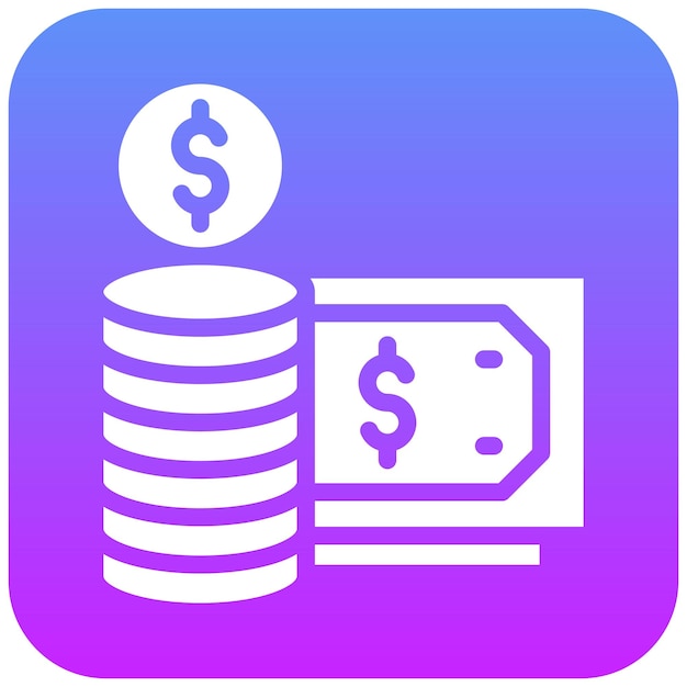 Ilustración del icono vectorial de efectivo del conjunto de iconos de la economía empresarial
