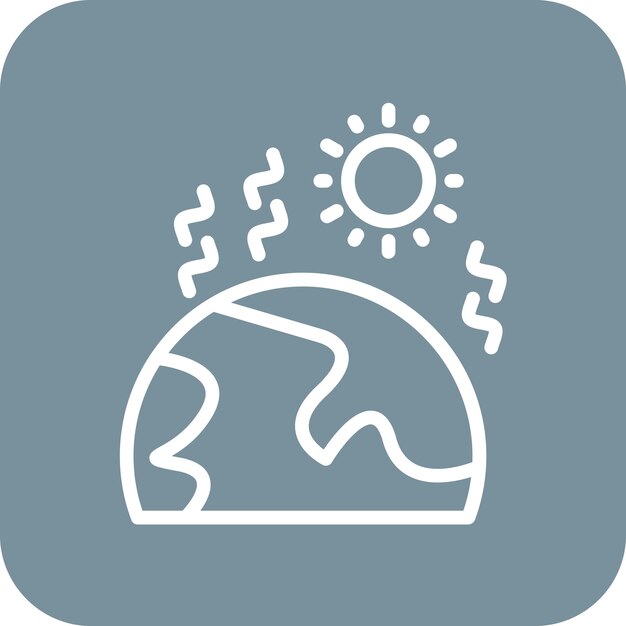 Ilustración del icono vectorial del efecto invernadero del conjunto de iconos de desastres naturales