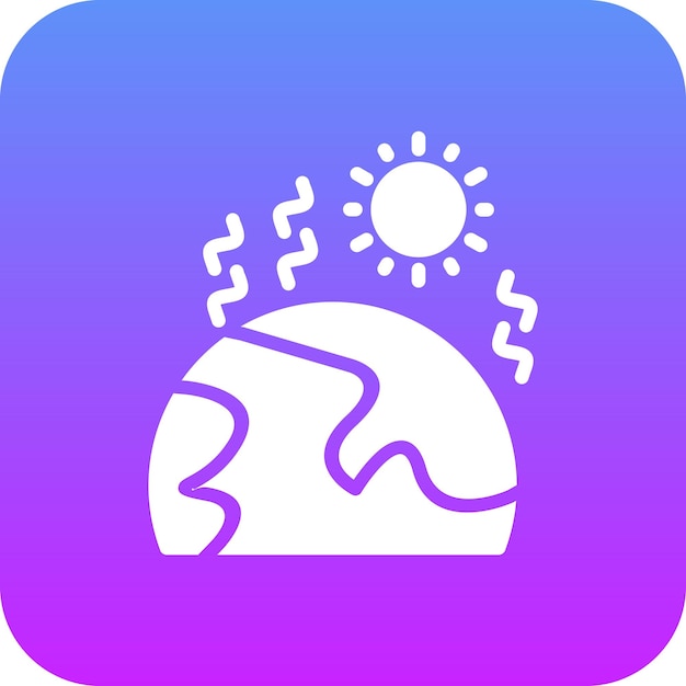 Ilustración del icono vectorial del efecto invernadero del conjunto de iconos de desastres naturales