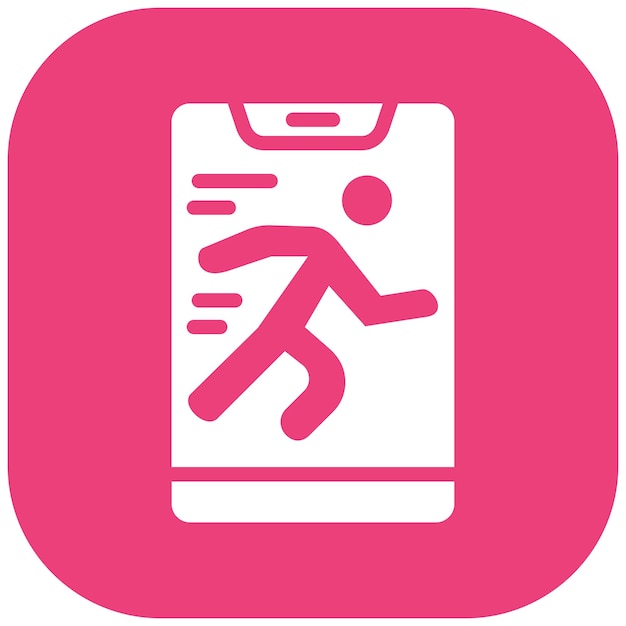 Ilustración del icono vectorial de ejecución del conjunto de iconos de la aplicación Workout