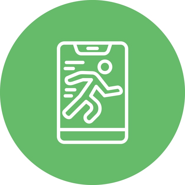Ilustración del icono vectorial de ejecución del conjunto de iconos de la aplicación Workout
