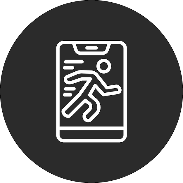 Ilustración del icono vectorial de ejecución del conjunto de iconos de la aplicación Workout