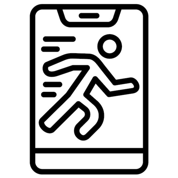 Ilustración del icono vectorial de ejecución del conjunto de iconos de la aplicación Workout