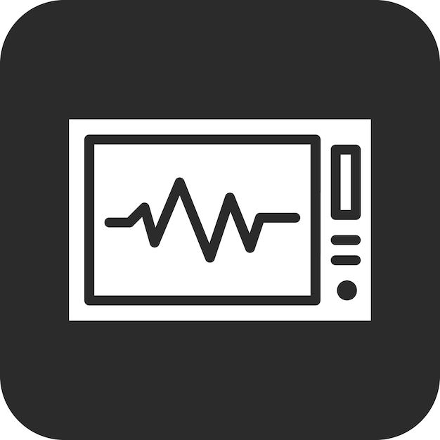 Ilustración del icono vectorial del electrocardiograma del conjunto de iconos de Investigación y Ciencia