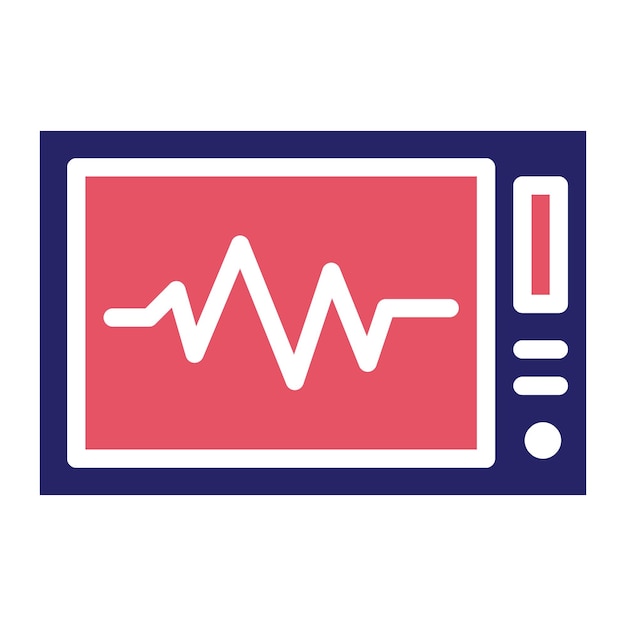 Ilustración del icono vectorial del electrocardiograma del conjunto de iconos de Investigación y Ciencia