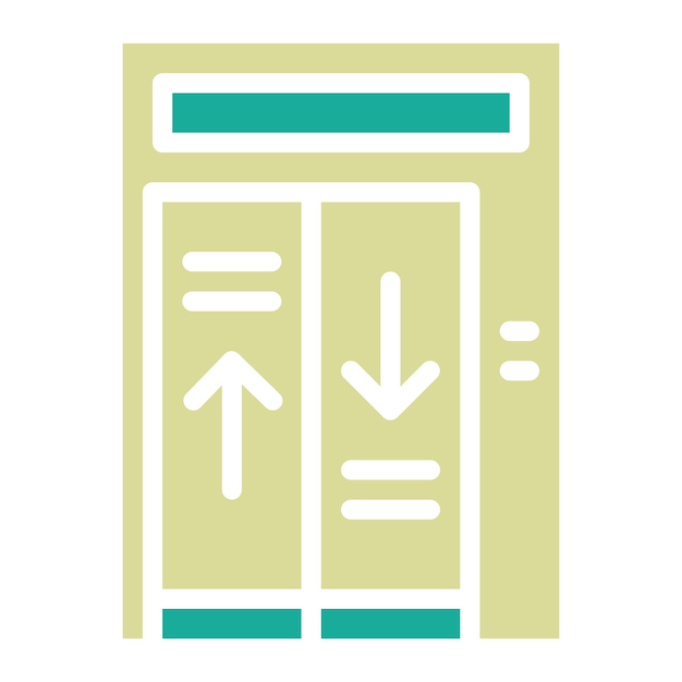 Ilustración del icono vectorial de Elrvator del conjunto de iconos de Servicios Hoteleros