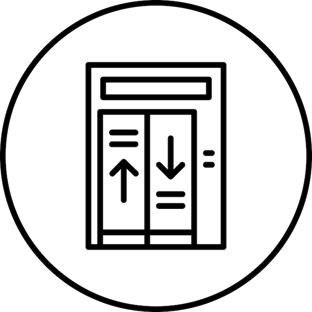 Ilustración del icono vectorial de Elrvator del conjunto de iconos de Servicios Hoteleros
